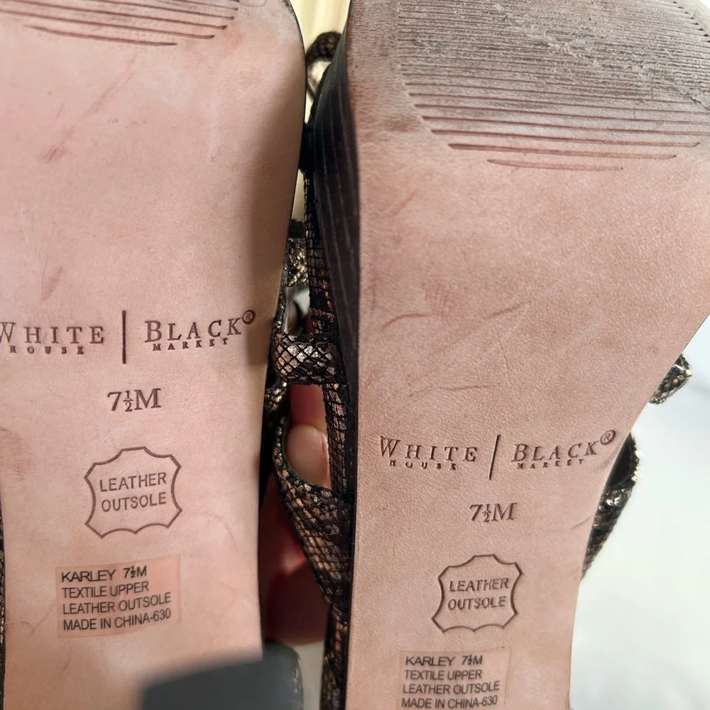 Metallic snake print heels - Picture 7 of 9